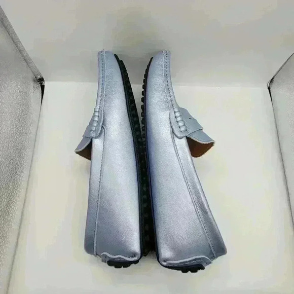 NWOB Loafers Flat Ones Shoes for Men Size 43 Metalic Light Blue Flexible - Picture 4 of 9